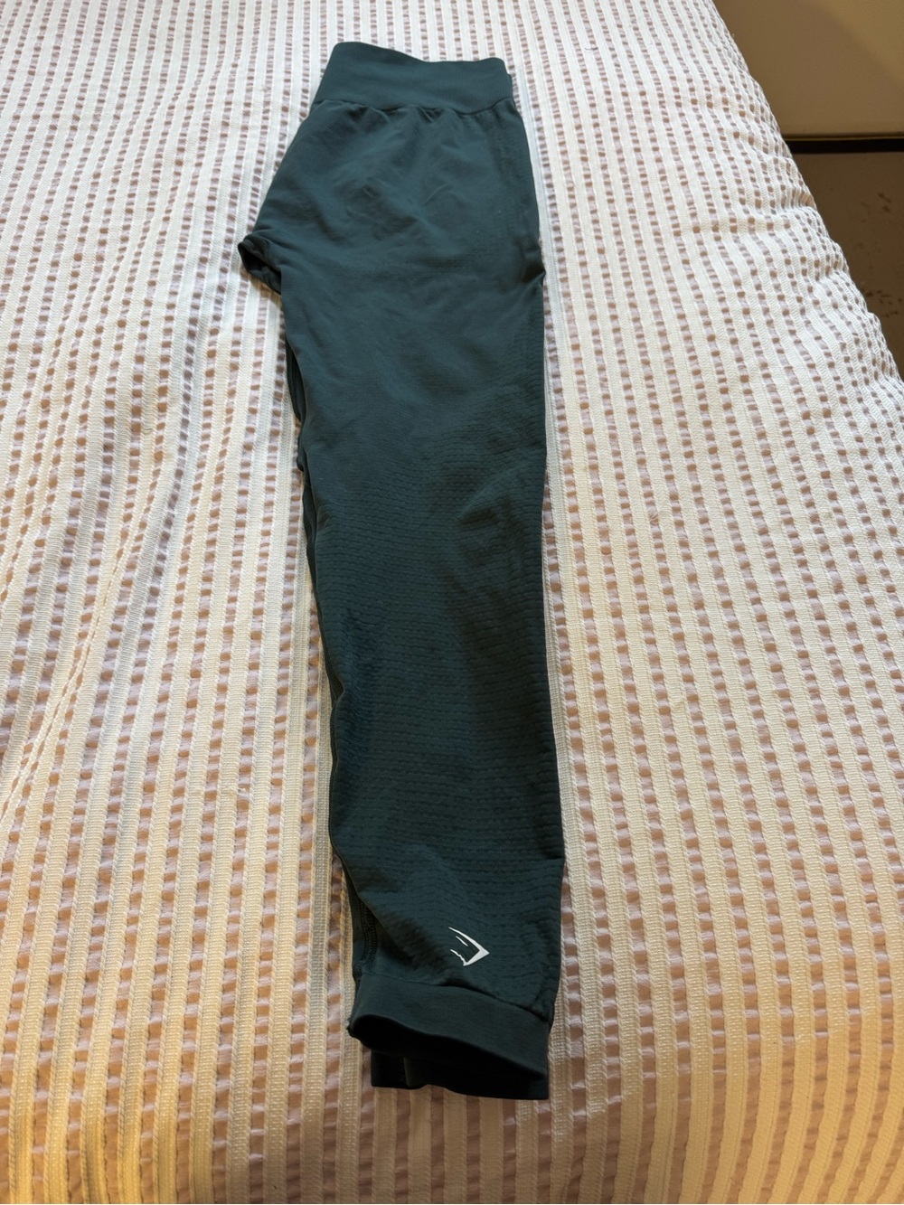 Gymshark Dark Green Performance Leggings with Subtle Logo